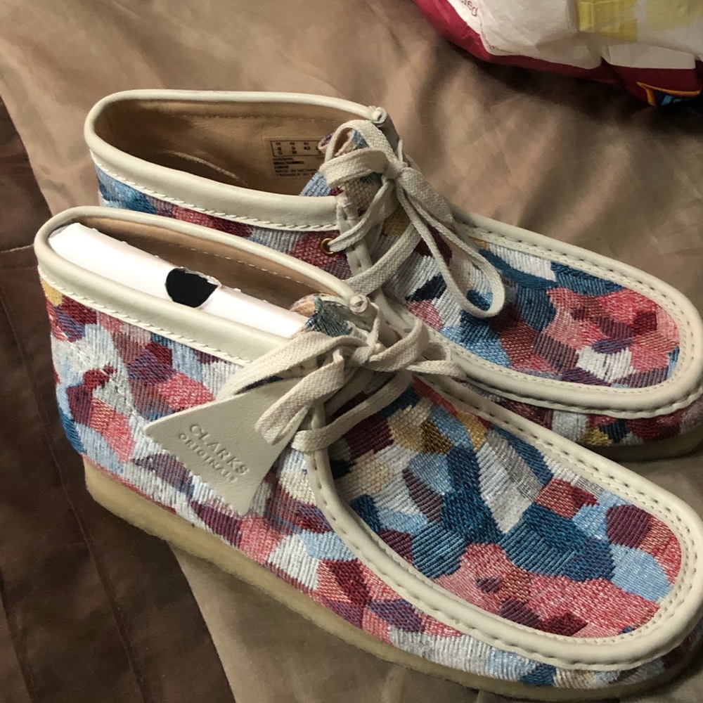 Never worn Patchwork Wallabees